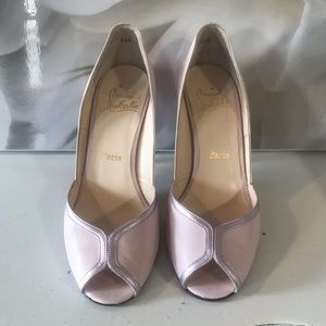 Christian Louboutin Blush Pink Peep Toe Pumps - 38